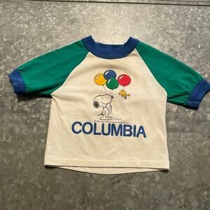 Vintage Snoopy Columbia University T-Shirt Toddler 2T Artex 1958 1965 Youth Kids